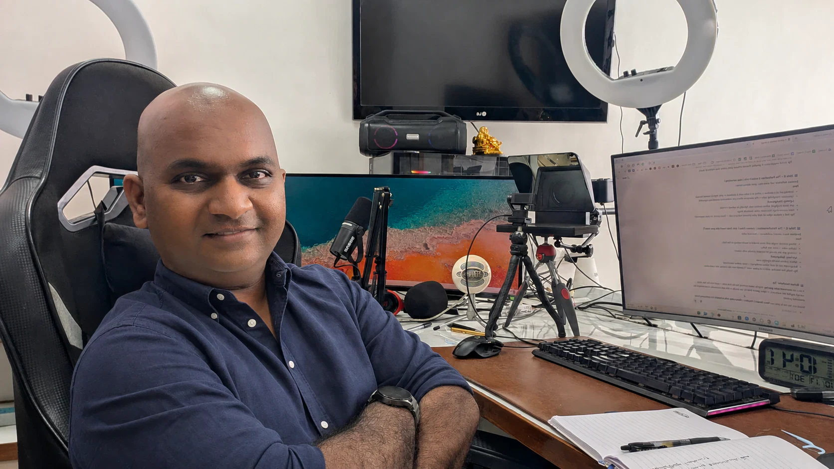 Rahul G. Iyer in his course creation studio