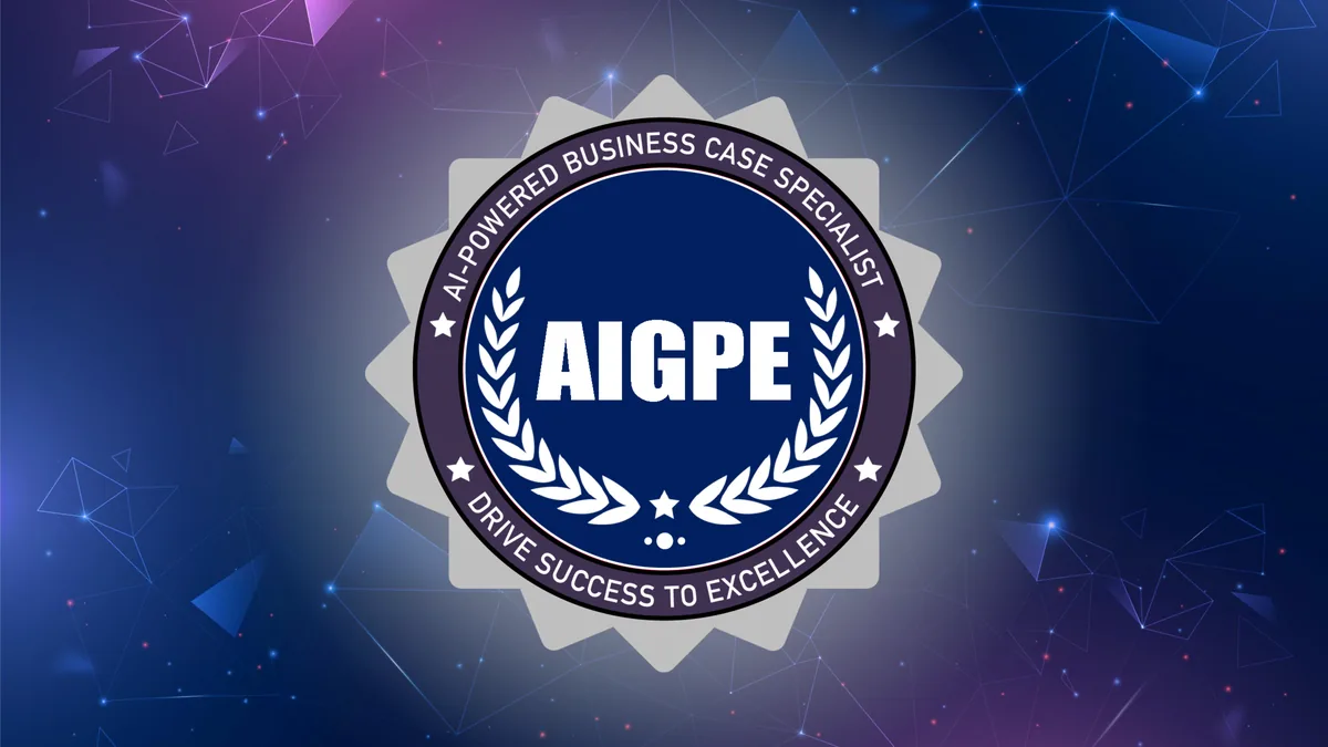 AIGPE® course logo for AI-Powered Business Case Specialist