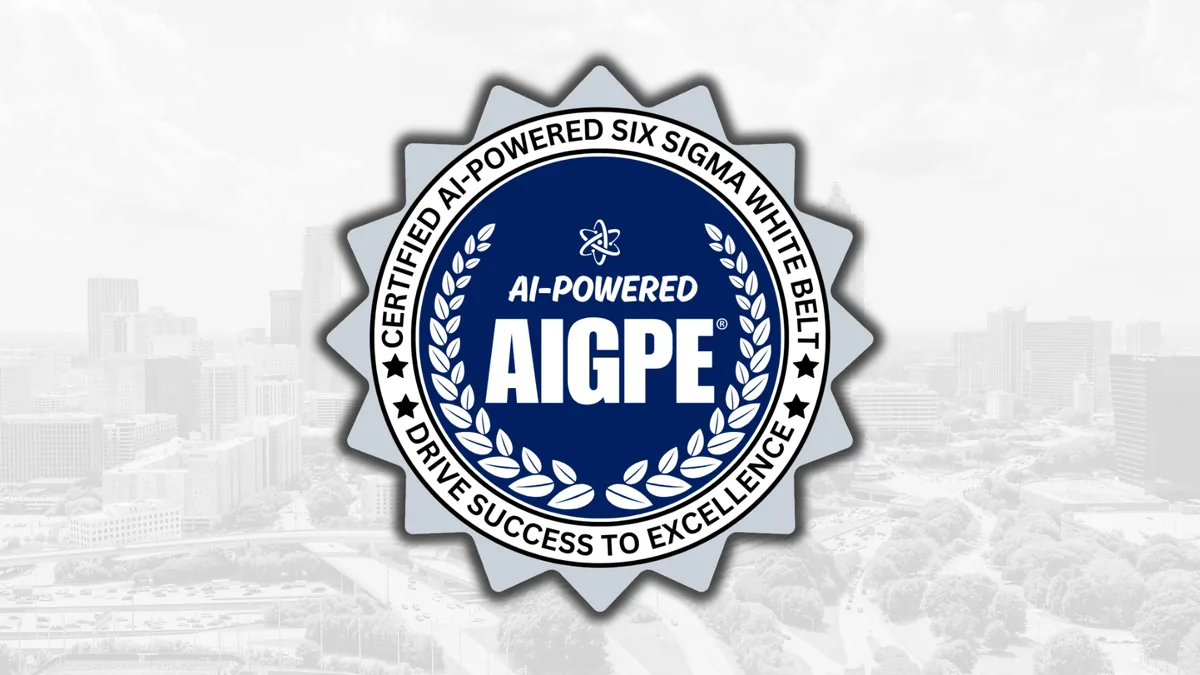 AIGPE® course logo for AI-Powered Lean Six Sigma White Belt