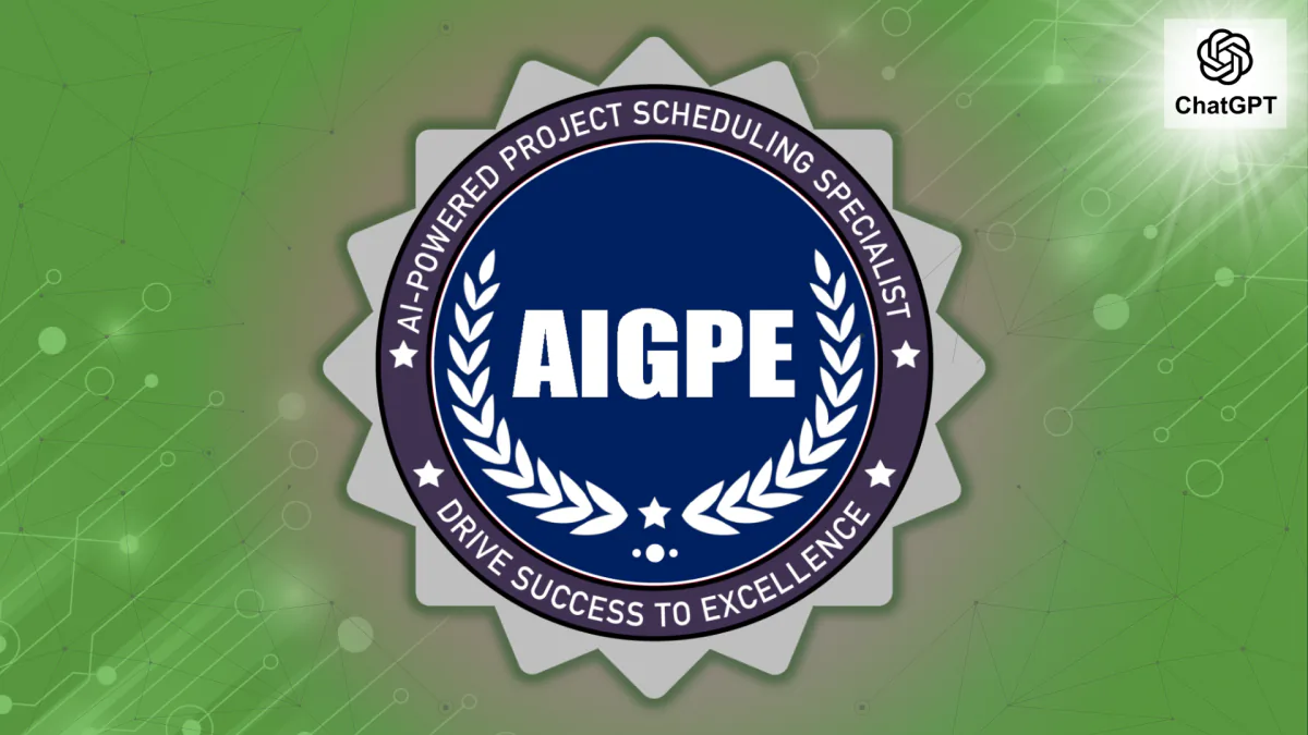 AIGPE® course logo for AI-Powered Project Scheduling Specialist