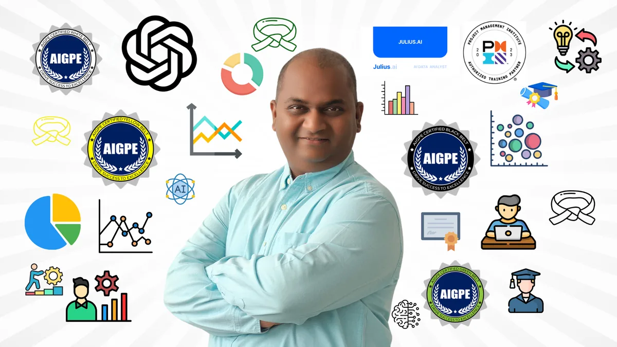 AIGPE® course logo for AI Visualization Proficient in Six Sigma and Project Management