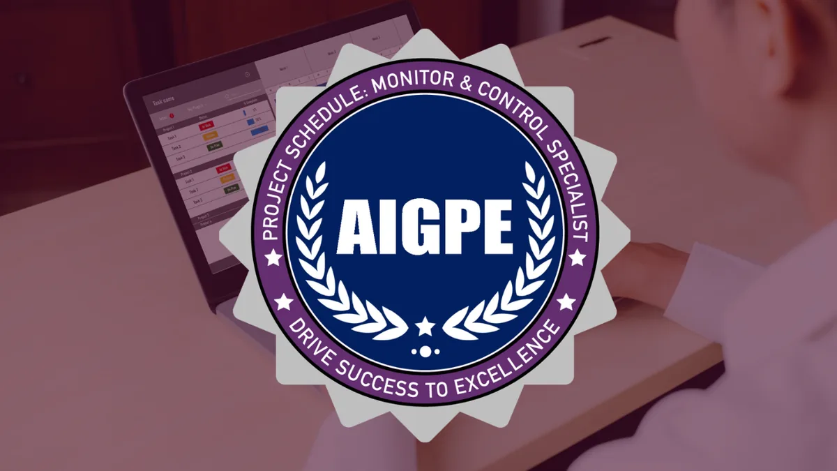 AIGPE® course logo for Project Schedule: Monitor & Control Specialist