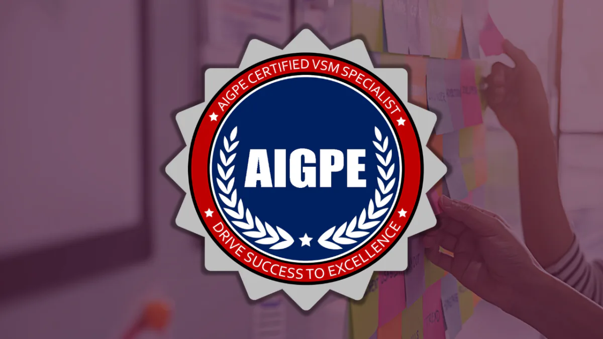 AIGPE® course logo for Value Stream Mapping (VSM) Specialist