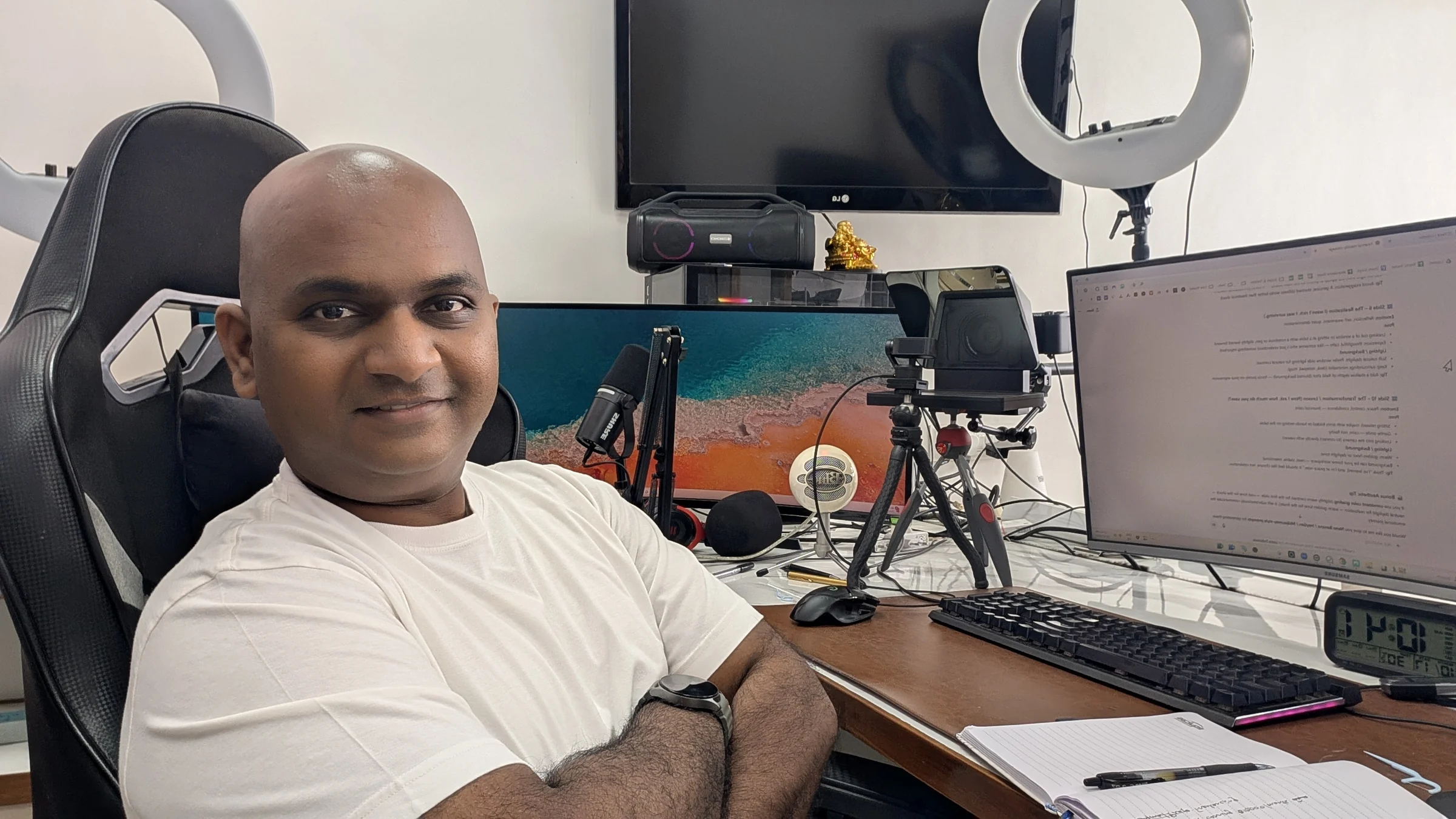 Rahul G. Iyer developing professional courses in his studio