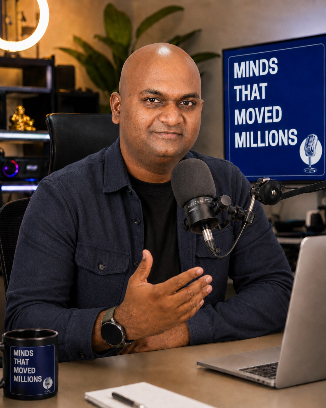 Rahul G. Iyer recording Minds That Moved Millions