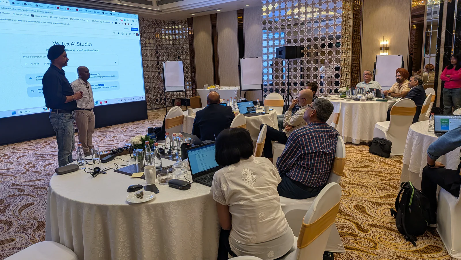 Rahul G. Iyer demonstrating artificial intelligence tools during a corporate leadership session